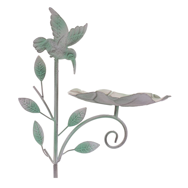 Melrose Iron Hummingbird Leaf Bird Feeder Garden Stake (Set of 2)
