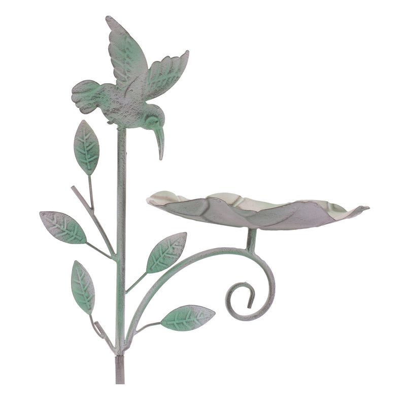 Melrose Iron Hummingbird Leaf Bird Feeder Garden Stake (Set of 2)