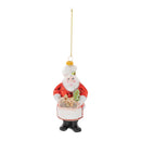 Melrose Glass Baking Santa Ornament (Set of 6)