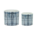 Melrose Criss Cross Pattern Planter Set of 2 Planter, Criss Cross, Dolomite