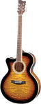 Jay Turser JTA-424QCET-LH-TSB Lefty Acoustic Electric Guitar - Tobacco Sunburst