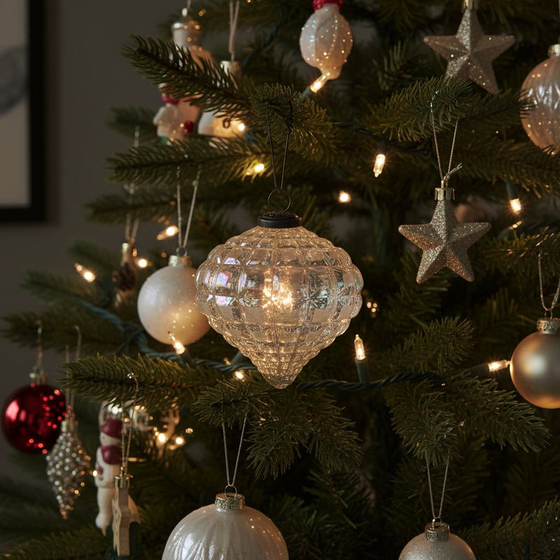 Melrose Iridescent Onion Glass Ornaments – Set of 4