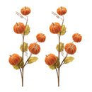 Melrose Plush Fall Pumpkin Spray (Set of 2)