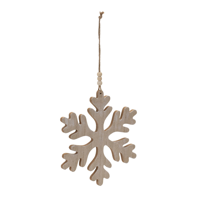 Melrose Traditional Wood Snowflake Ornament (Set of 12)