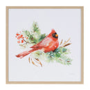 Melrose Framed Winter Cardinal Print Under Glass (Set of 2)
