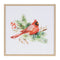 Melrose Framed Winter Cardinal Print Under Glass (Set of 2)