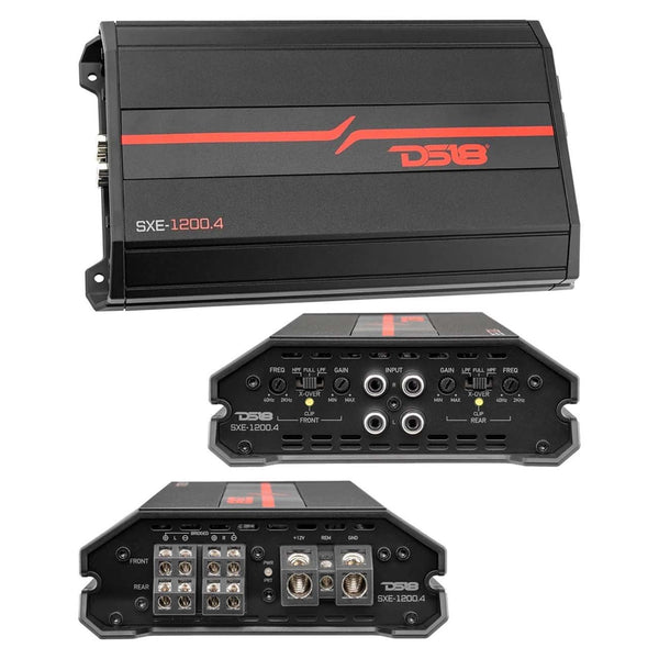 DS18 SXE-1200.4/BK 4-Channel 400W RMS Amplifier - Black