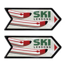 Melrose Metal Ski Lessons Sign (Set of 2)