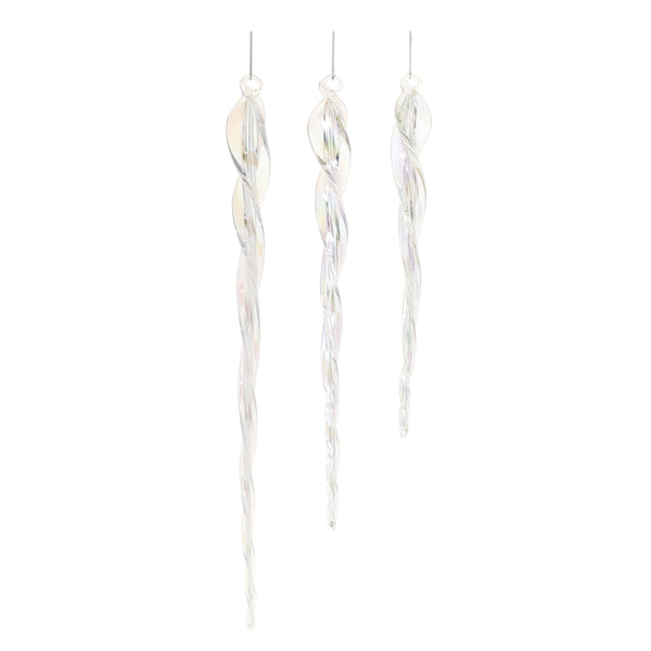 Melrose Glass Icicle Ornament (Set of 18)