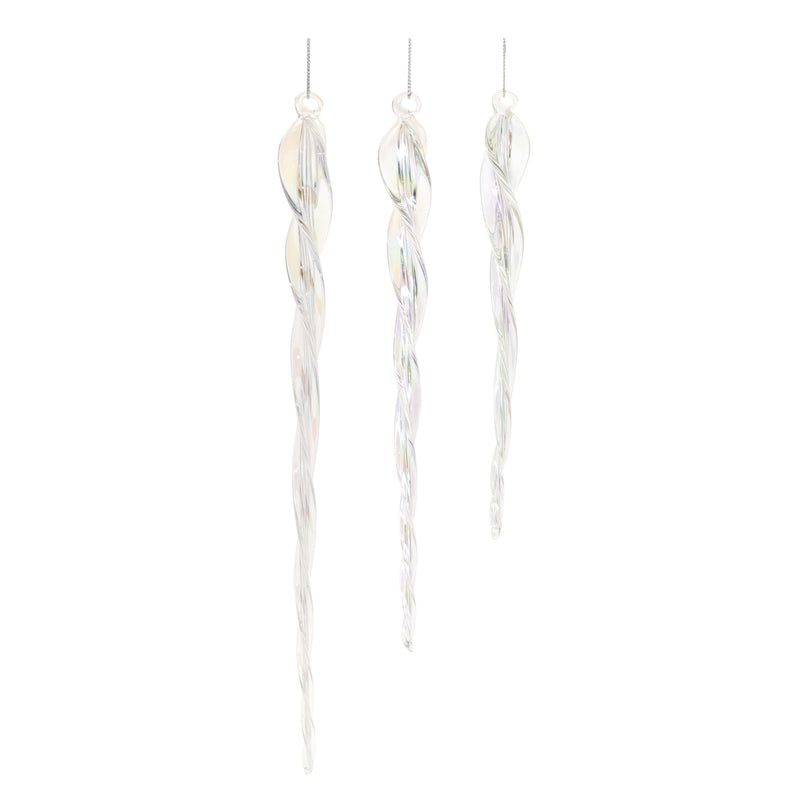Melrose Glass Icicle Ornament (Set of 18)