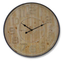 Natural Wooden Wall Clock with Metal Frame 31.5"D