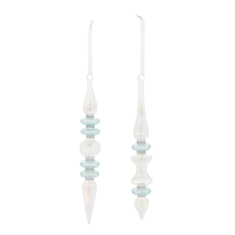 Melrose Iridescent Finial Drop Ornament (Set of 24)