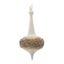 Melrose Modern Glass Finial Ornament with Gold Bead Accent (Set of 6)