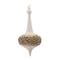 Melrose Modern Glass Finial Ornament with Gold Bead Accent (Set of 6)