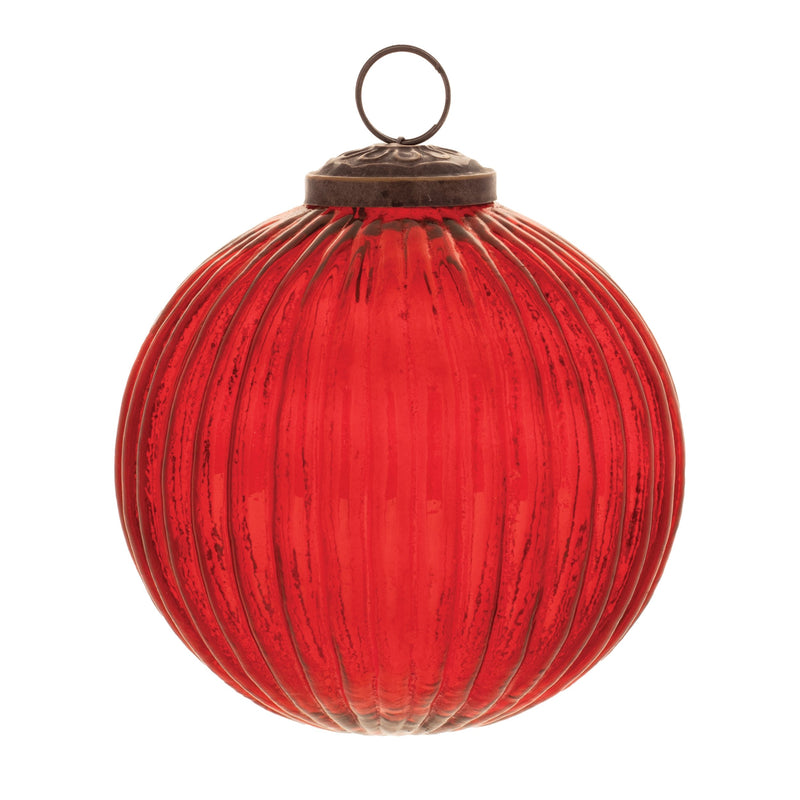 Melrose Ribbed Glass Ball Ornament (Set of 12)