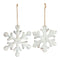 White Washed Wooden Snowflake Ornament (Set of 12)