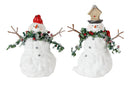Melrose Terra Cotta Melted Snowman Family with Bird and Pine Accents (Set of 4)