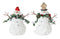 Melrose Terra Cotta Melted Snowman Family with Bird and Pine Accents (Set of 4)