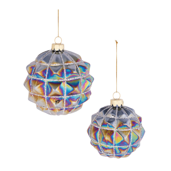 Melrose Iridescent Textured Glass Ornament (Set of 6)