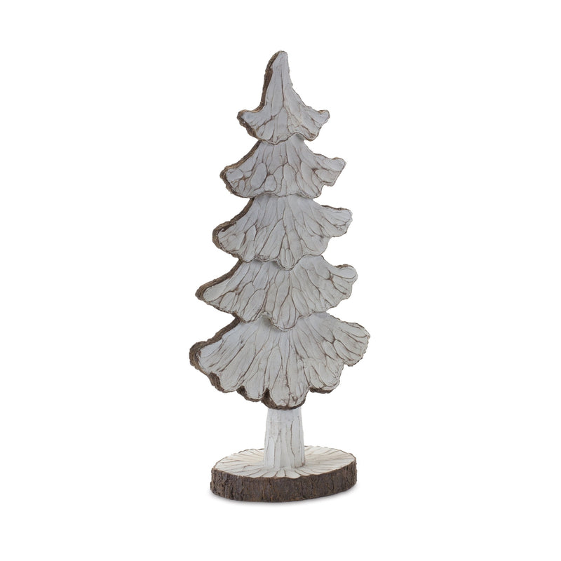Melrose Carved Pine Tree Decor (Set of 2)