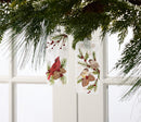 Melrose Glittered Glass Cardinal and Chickadee Ornament (Set of 12)