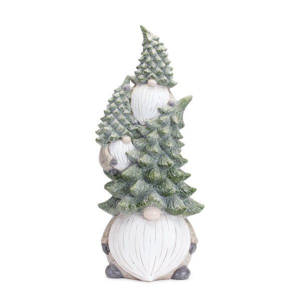 Melrose Stone Holiday Gnome Stack with Pine Tree Hat 23.25"H