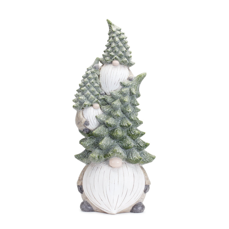 Melrose Stone Holiday Gnome Stack with Pine Tree Hat 23.25"H