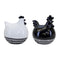 Melrose Modern Black and White Chicken Decor (Set of 2)