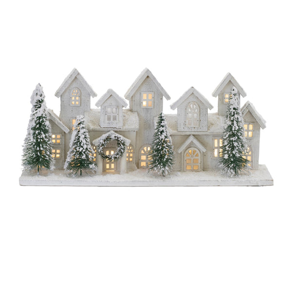 Melrose LED Flocked Winter Village Display 23"L