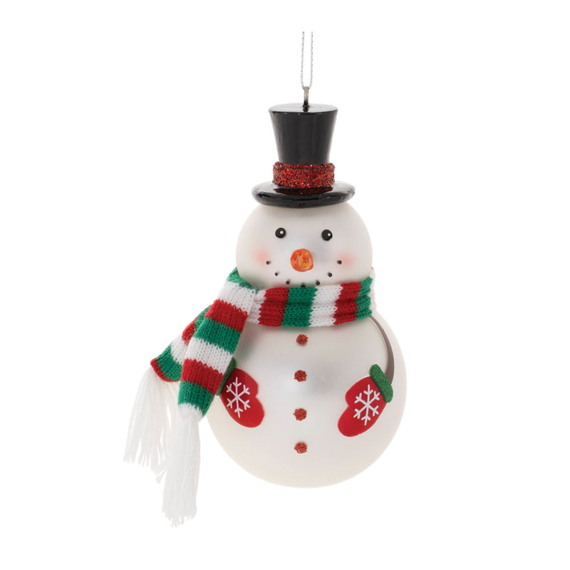 Melrose Frosted Glass Snowman Ornament (Set of 6)
