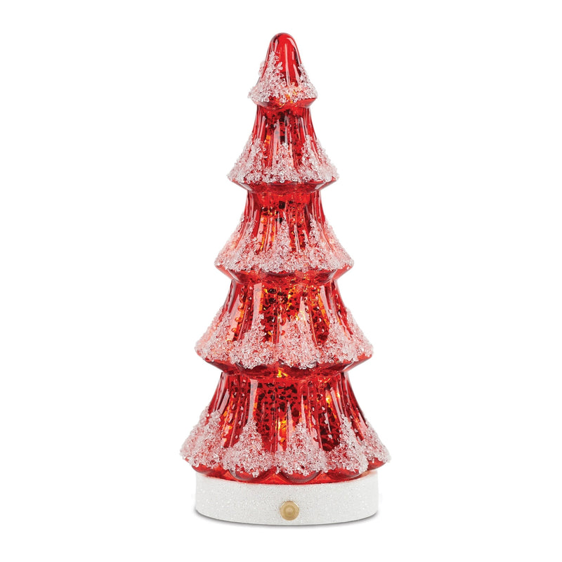 Melrose LED Mercury Glass Pine Tree (Set of 2)