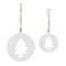 Melrose White Wood Pine Tree Cut-Out Ornament (Set of 12)