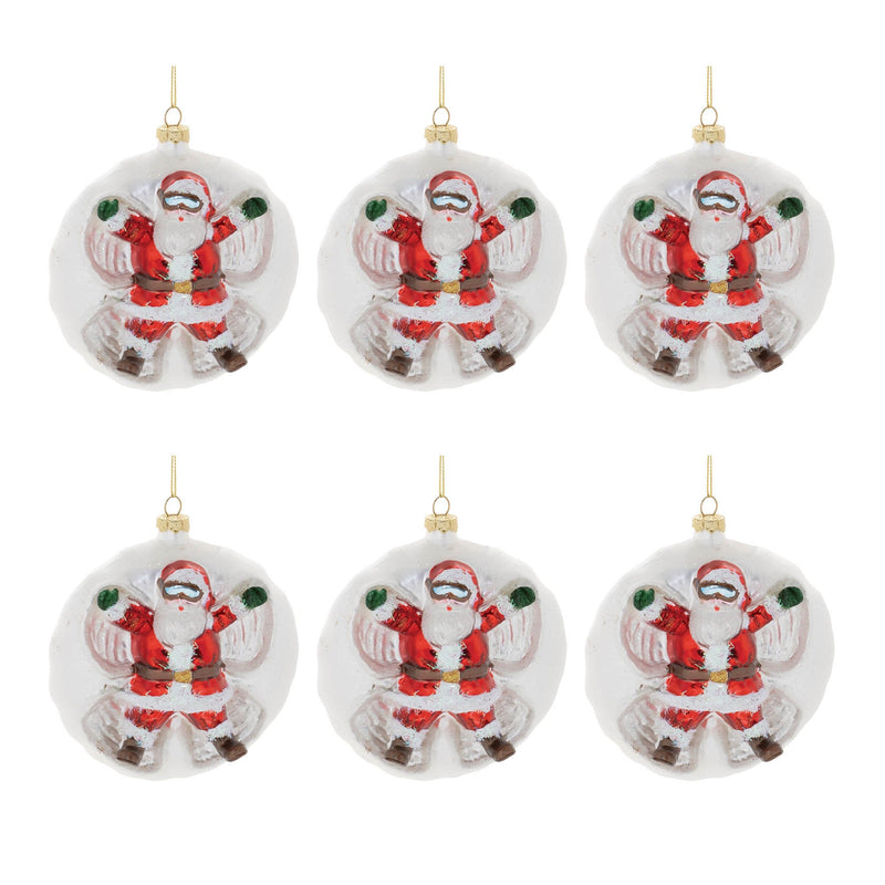 Melrose Santa Snow Angel Ball Ornament (Set of 6)