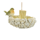 Melrose Bird House & Bird Bath Ornament (Set of 2) 4"H, 7.25"H Resin Green