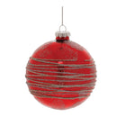 Melrose Red Glittered Glass Ball Ornament (Set of 6)