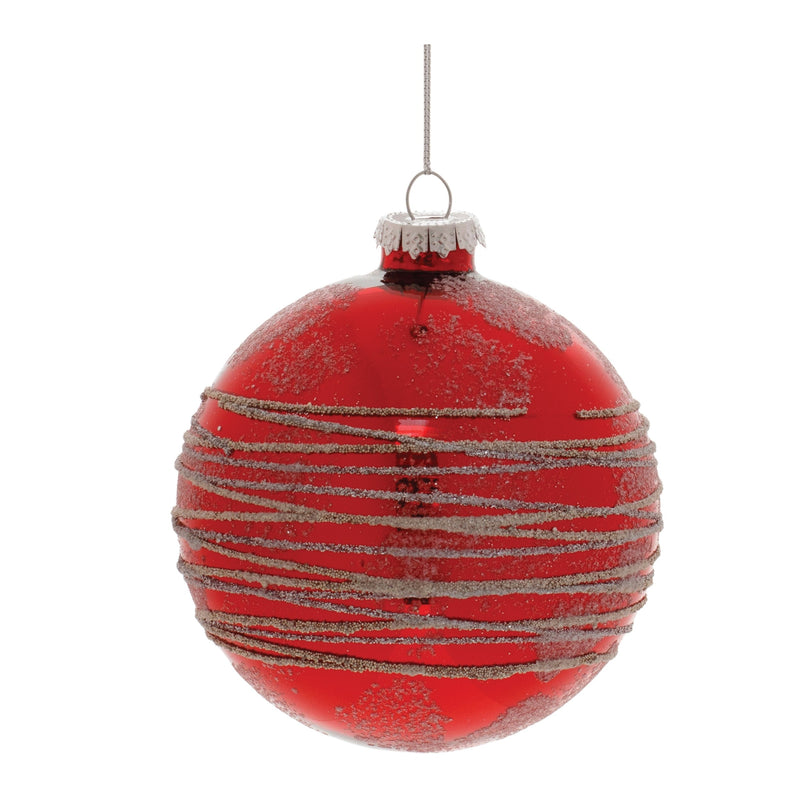 Melrose Red Glittered Glass Ball Ornament (Set of 6)