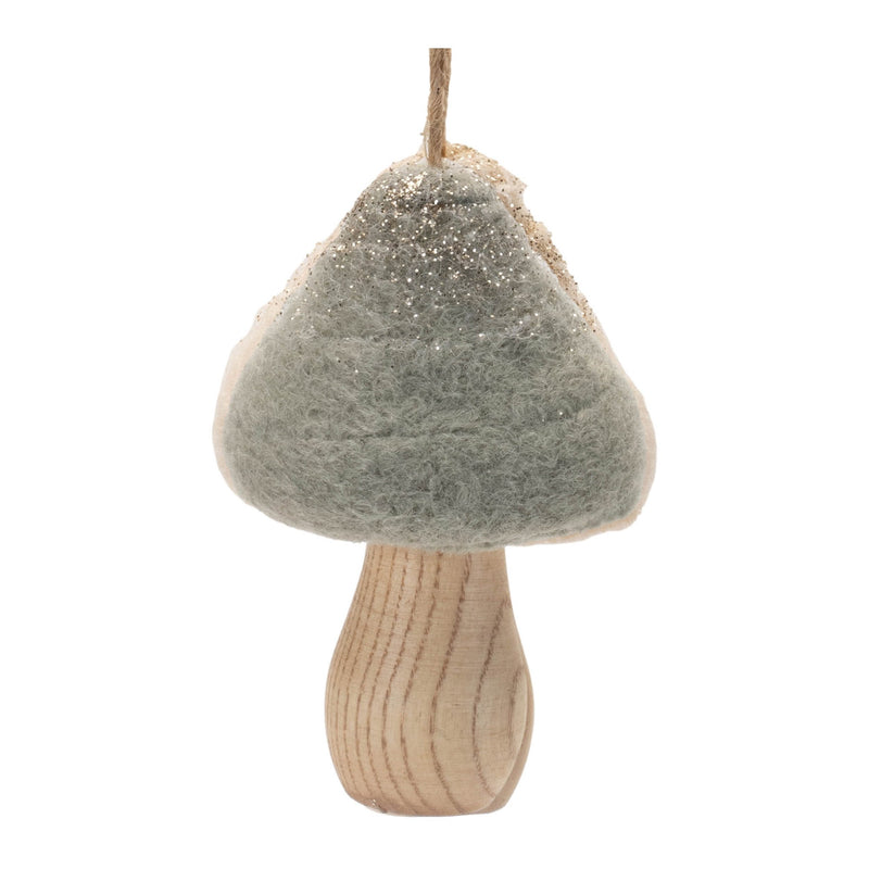 Melrose Felt Fabric Mushroom Ornament (Set of 12)