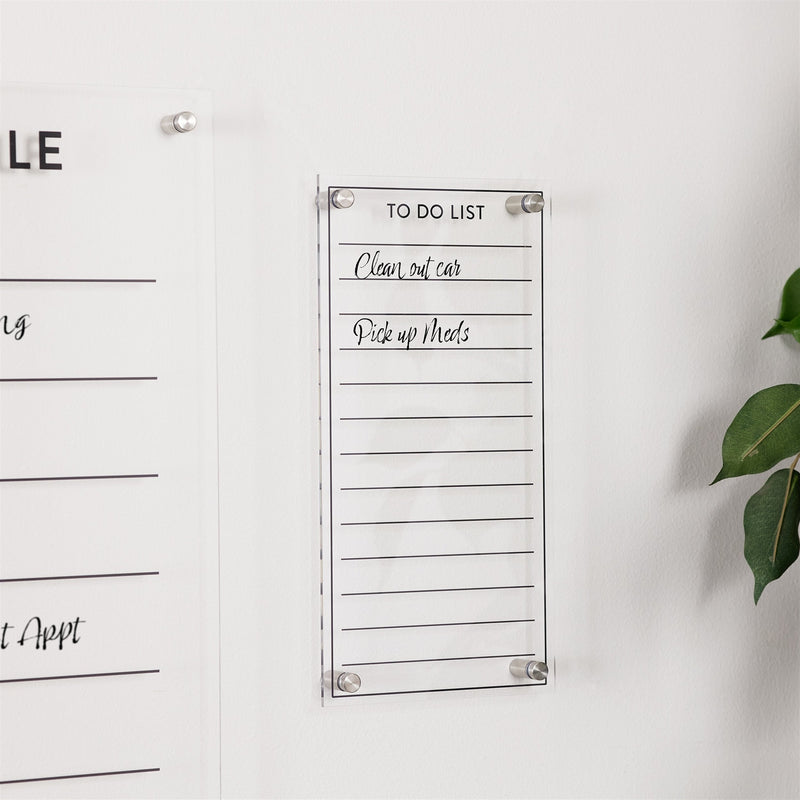 Melrose Acrylic Dry Erase To-Do List 13"H Wall Decor, Modern, Acrylic