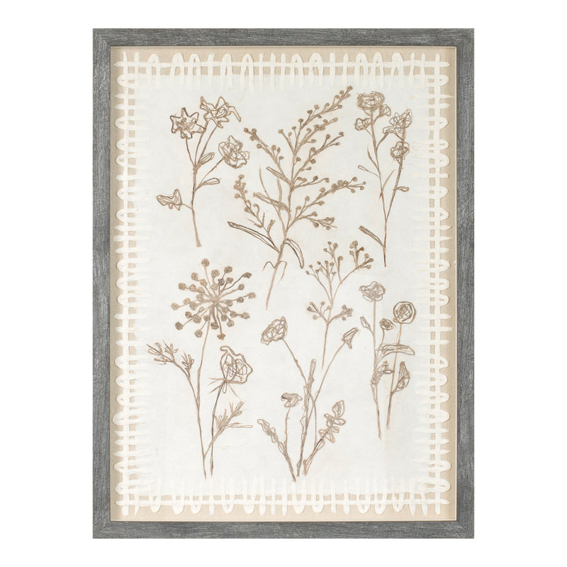 Melrose Framed Floral Wall Art Under Glass, Modern, Wood, Plastic