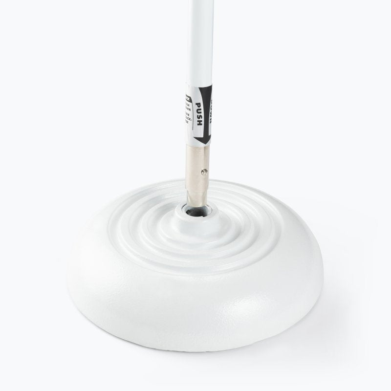 On‑Stage MS7201QTRW White Quarter‑Turn Round‑Base Mic Stand 34″–60″