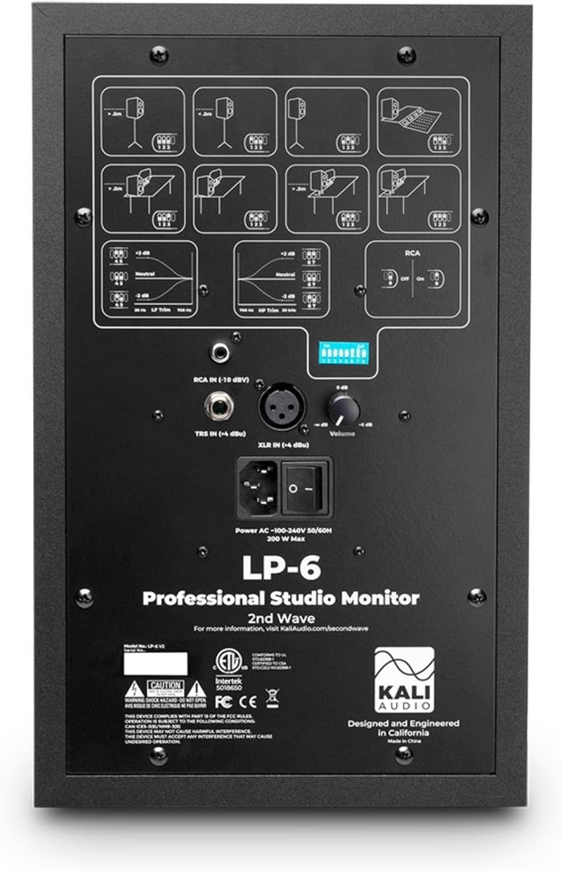 Kali Audio LP-6 V2 6.5" 2-Way Powered Studio Monitor - Black - New Open Box