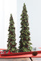 Melrose Holly Leaf Holiday Trees with Pinecone Accents (Set of 2)