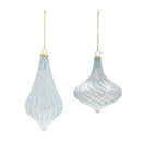 Melrose Frosted Blue Glass Ornaments – Set of 6