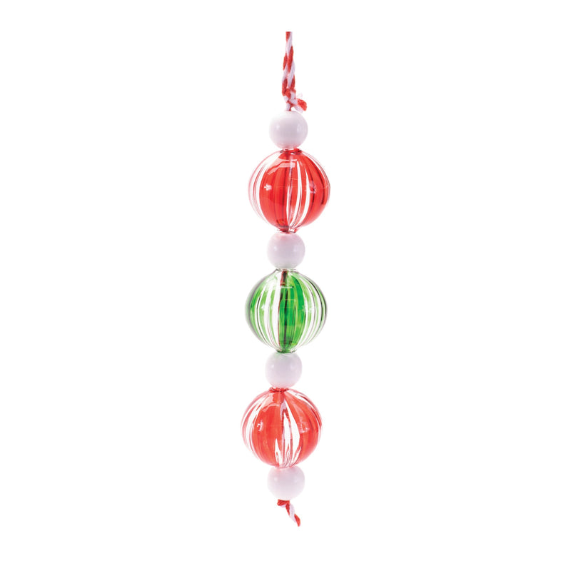 Melrose Striped Glass Mini Drop Ornaments – Set of 6