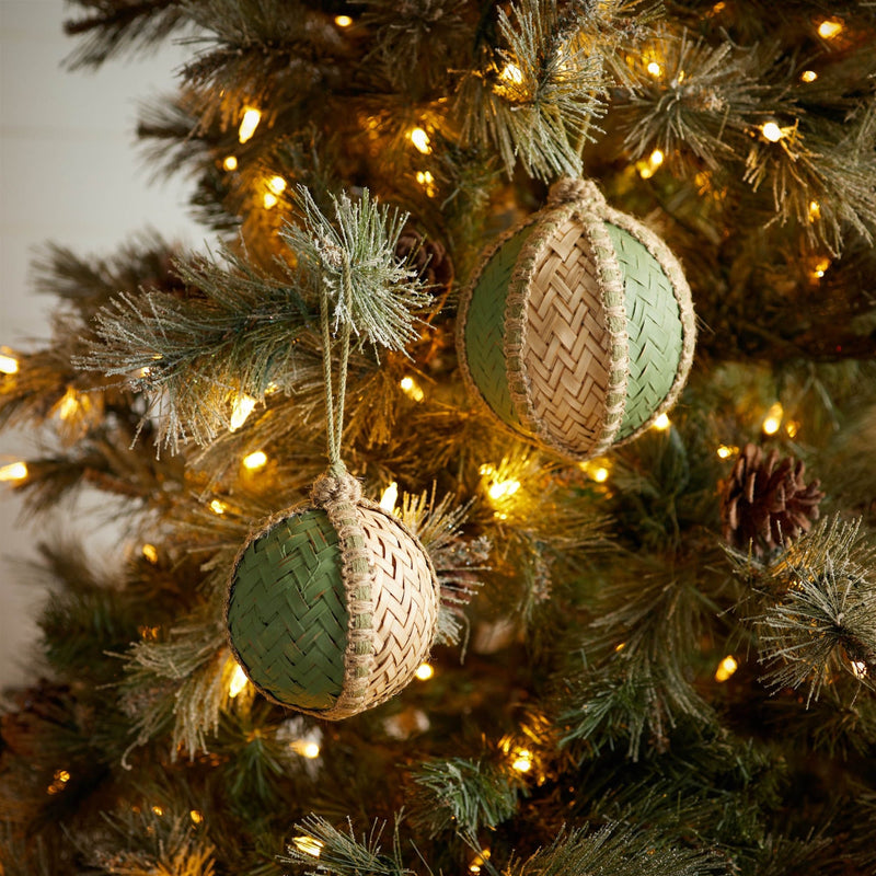 Melrose Woven Bamboo Ball Ornament (Set of 4)