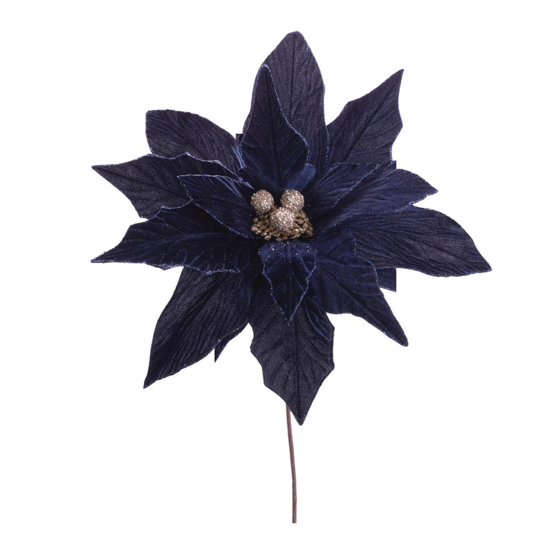 Melrose Glittered Poinsettia Flower Stem (Set of 6)
