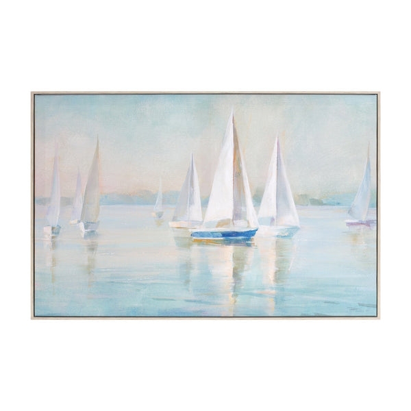 Melrose Framed Sailboat Print 23.5"L Wall Decor, Nautical, Plastic