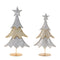 Melrose Jeweled Metal Christmas Tree (Set of 2)