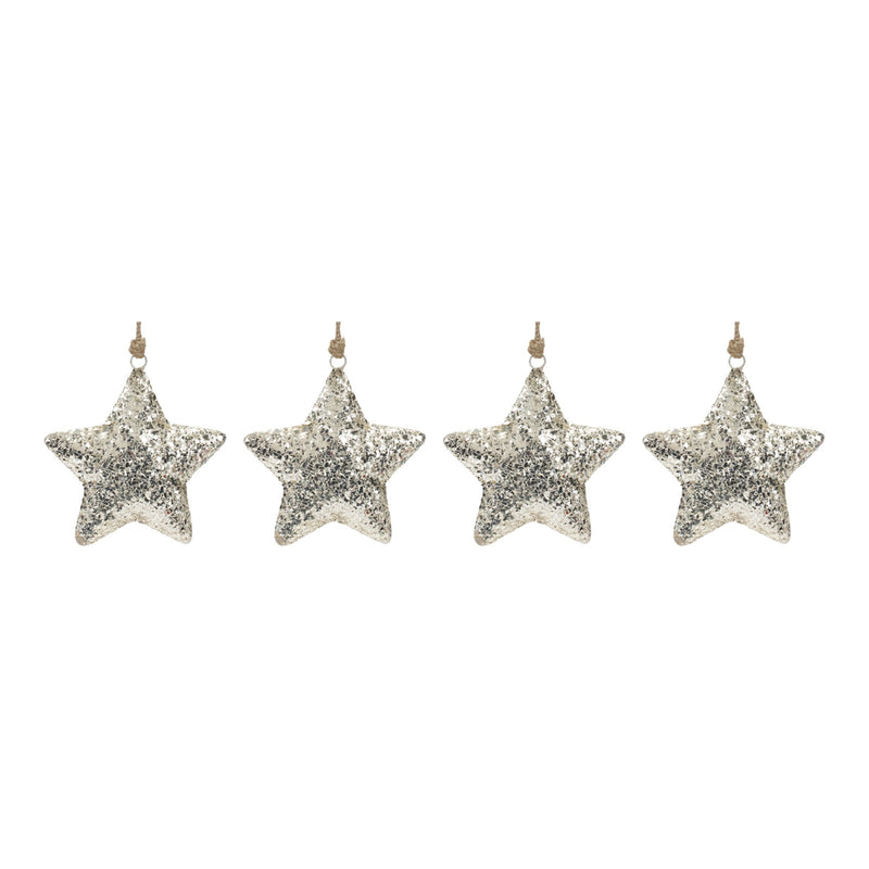 Melrose Mosaic Metal Star Ornament (Set of 4)