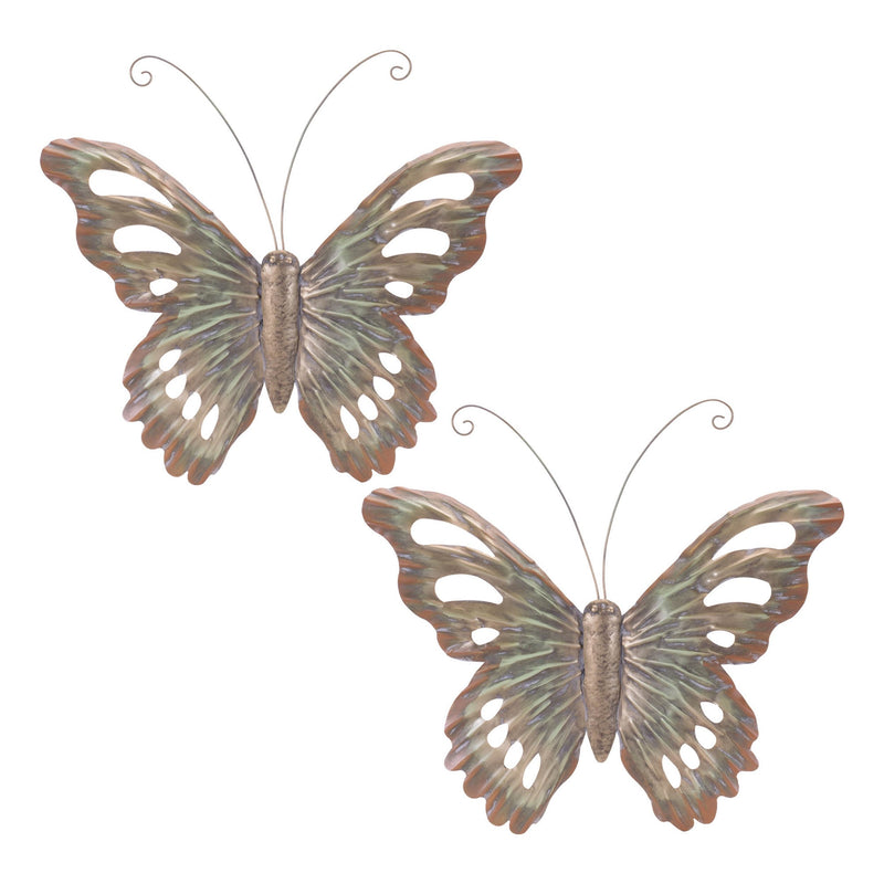 Melrose Distressed Metal Butterfly Wall Hanging (Set of 2)